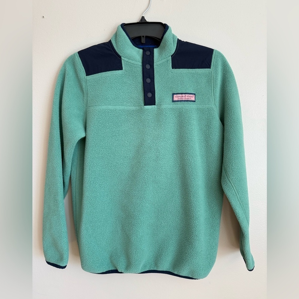 Vineyard Vine boys 1/4 snap fleece size L (16)